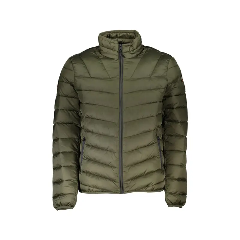 Giubbotto Uomo Verde con Cappuccio e Tasche