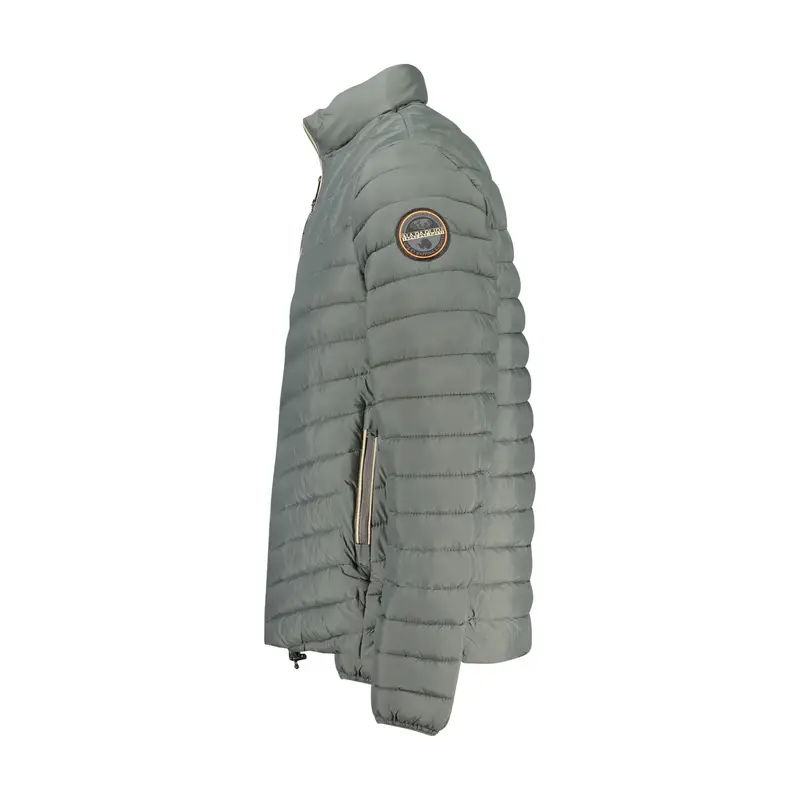 Giubbotto Uomo Verde con Zip e Logo miniatura 3