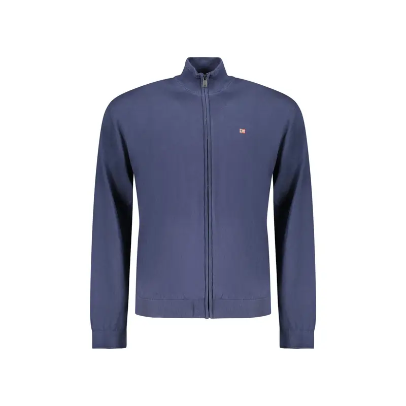 Maglia Cardigan Uomo Blu Ricamo