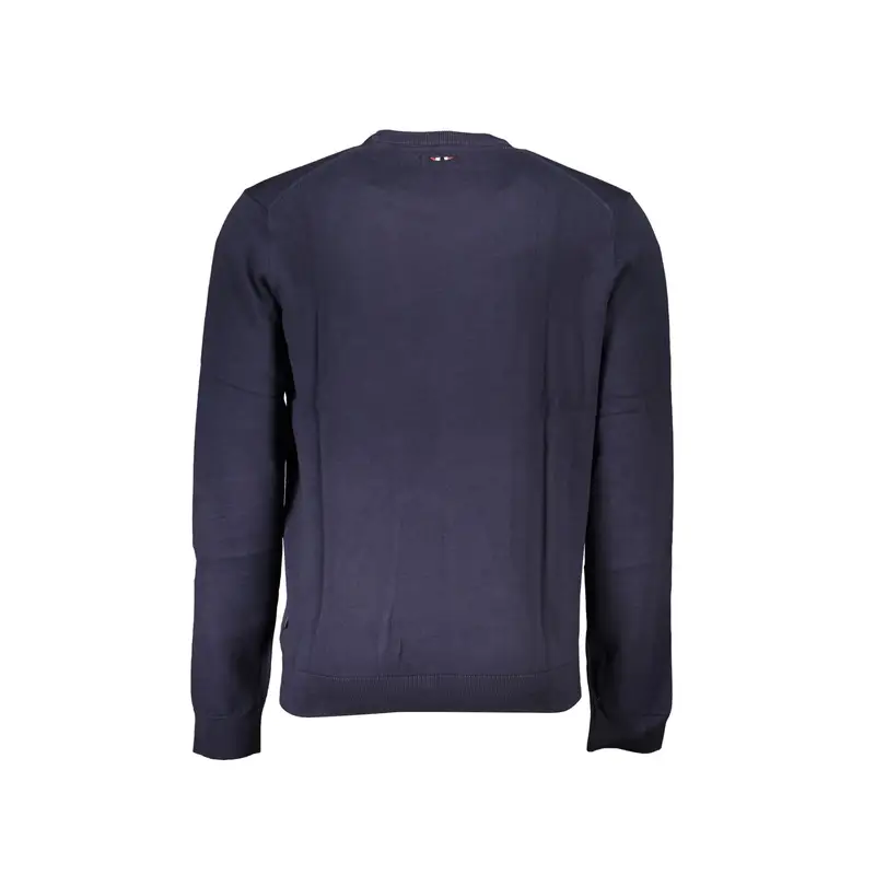 Maglia Uomo Blu Girocollo Regular Fit con Ricamo e Logo miniatura 2