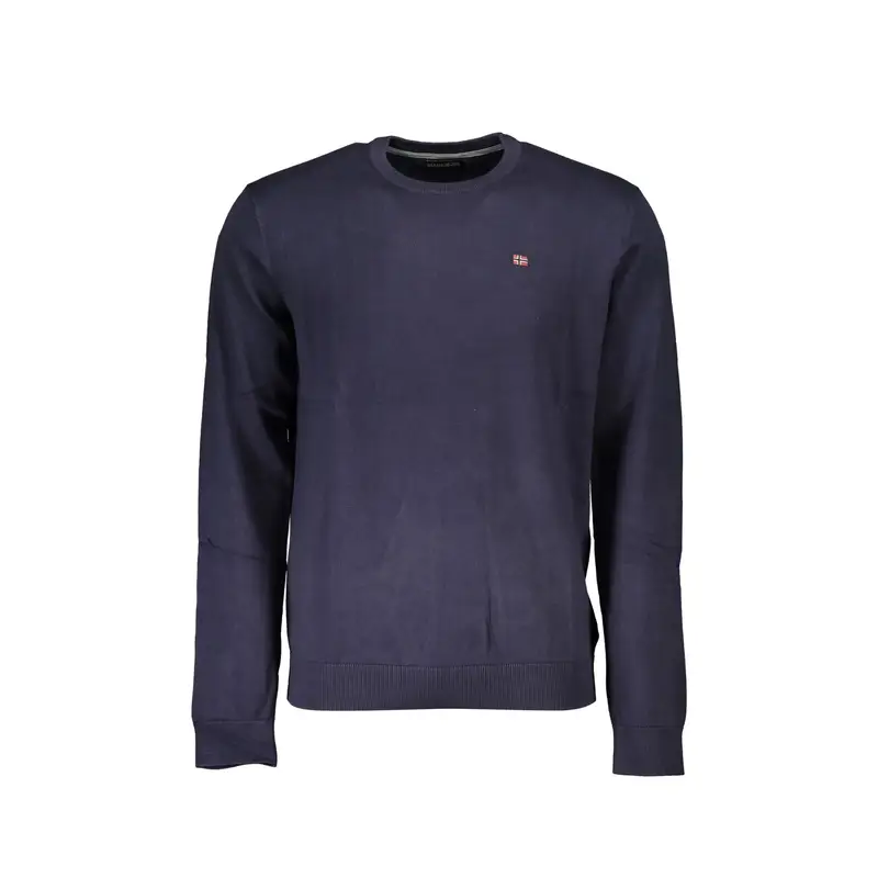 Maglia Uomo Blu Girocollo Regular Fit con Ricamo e Logo