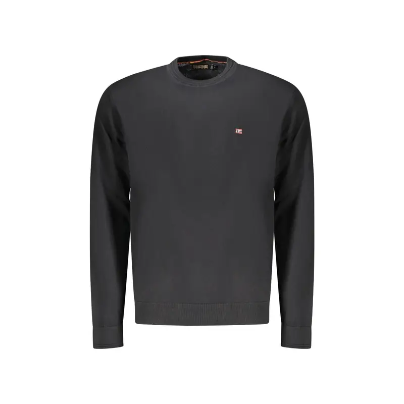Maglia Uomo Nera Ricamo Nero