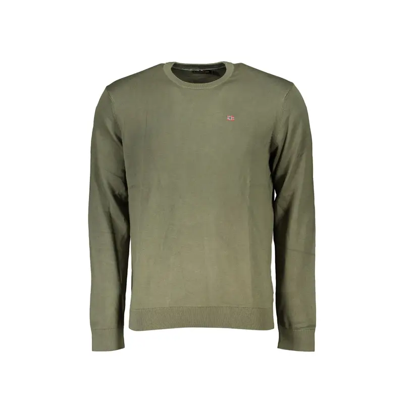 Maglia Uomo Verde Girocollo Regular Fit con Ricamo e Logo