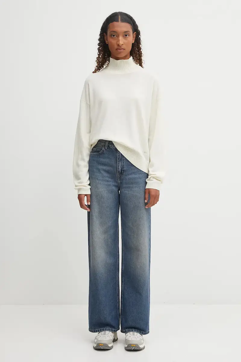 maglione con lana D-Mis colore beige NP0A88XKN1J1 miniatura 5