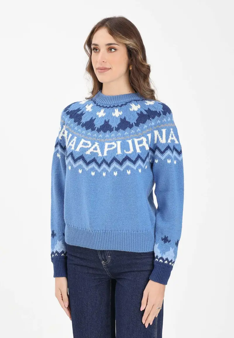 Maglione girocollo D-UBAYE azzurro da donna
