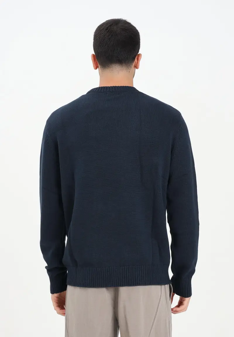 Maglione girocollo Mura blu da uomo miniatura 3