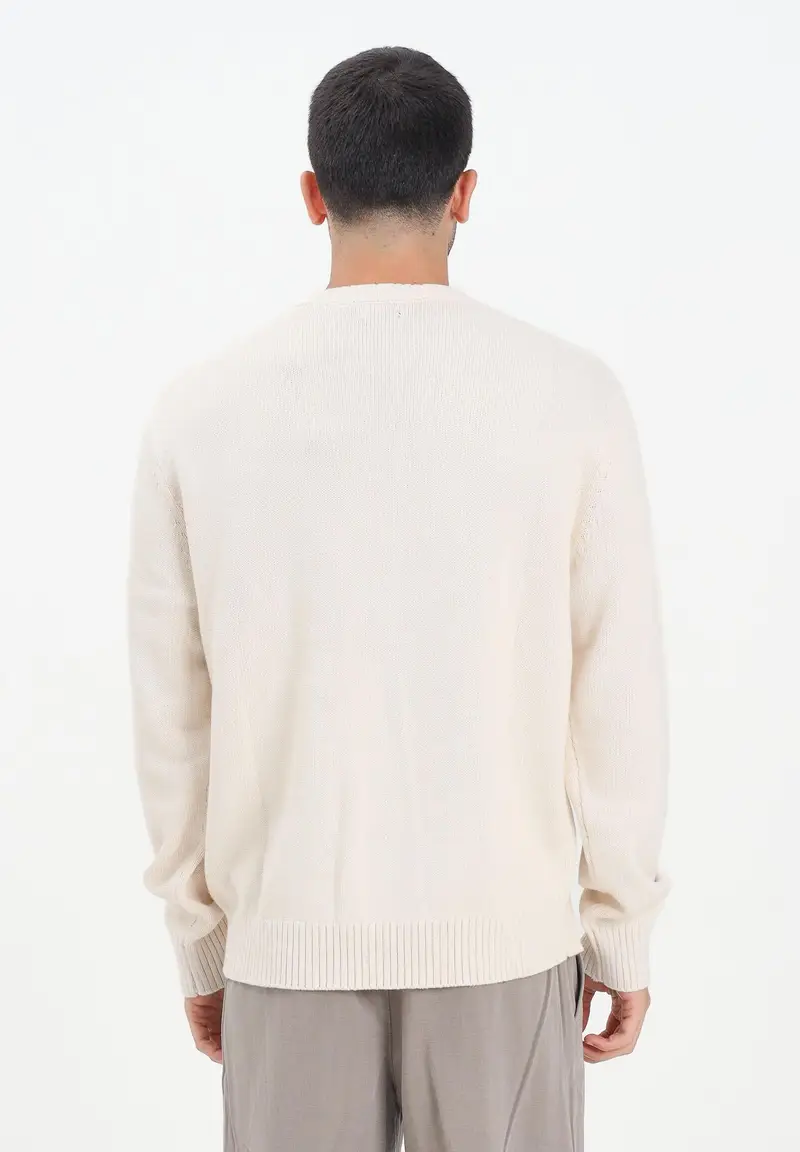 Maglione girocollo Mura panna da uomo miniatura 3