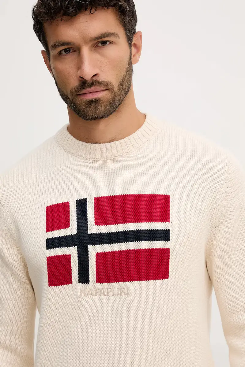 maglione in cotone D-Mura uomo colore beige NP0A891UN1J1 miniatura 4