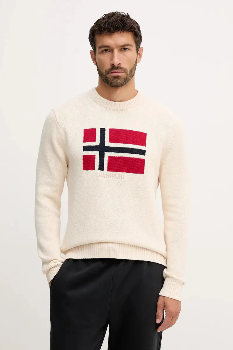 maglione in cotone D-Mura uomo colore beige NP0A891UN1J1