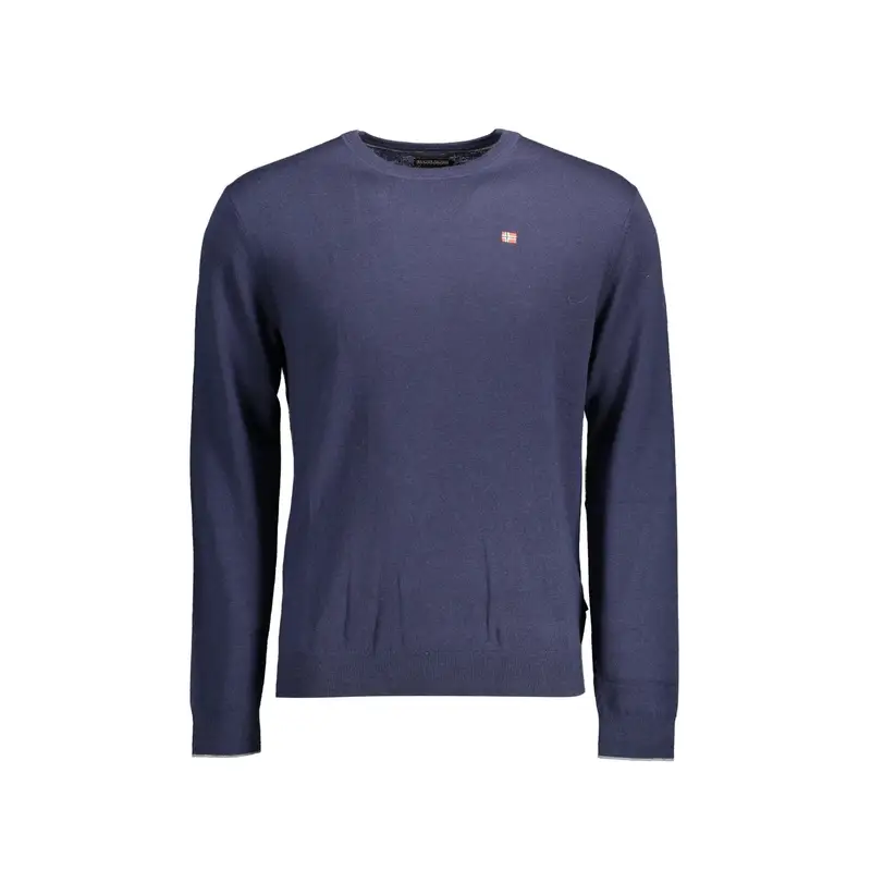 Maglione Uomo Blu Girocollo Maniche Lunghe