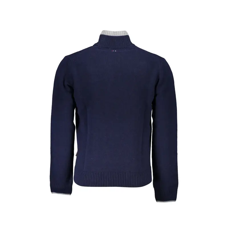 Maglione Uomo Blu Mezzo Zip Ricamo miniatura 2