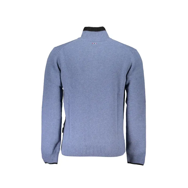 Maglione Uomo Blu Mezzo Zip Ricamo miniatura 2