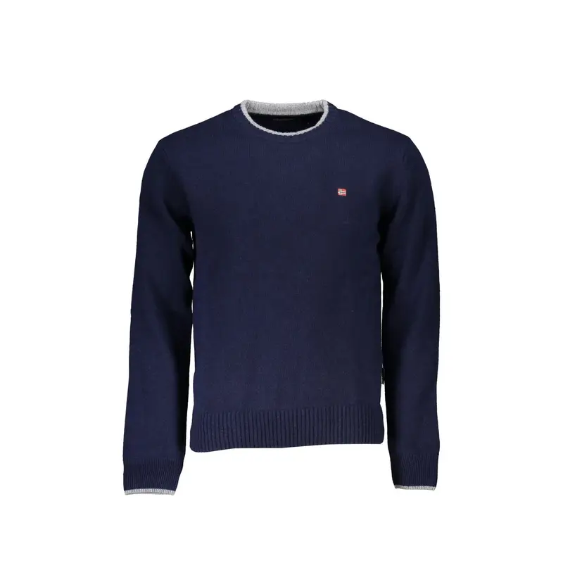 Maglione Uomo Blu Ricamo
