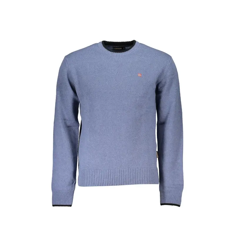 Maglione Uomo Blu Ricamo