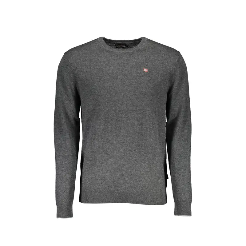 Maglione Uomo Grigio Girocollo Maniche Lunghe