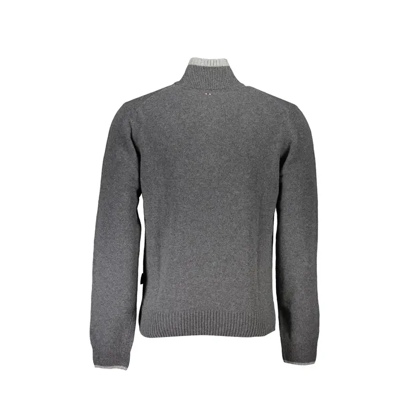 Maglione Uomo Grigio Mezza Zip Ricamo miniatura 2
