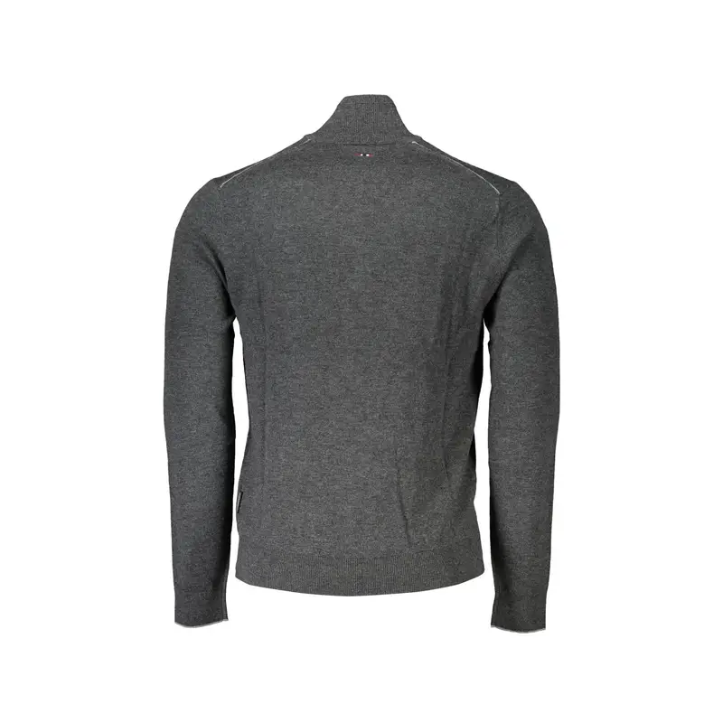 Maglione Uomo Grigio Mezzo Zip Ricamo miniatura 2