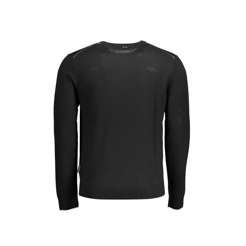 Maglione Uomo Nero Girocollo con Ricamo Logo miniatura 2
