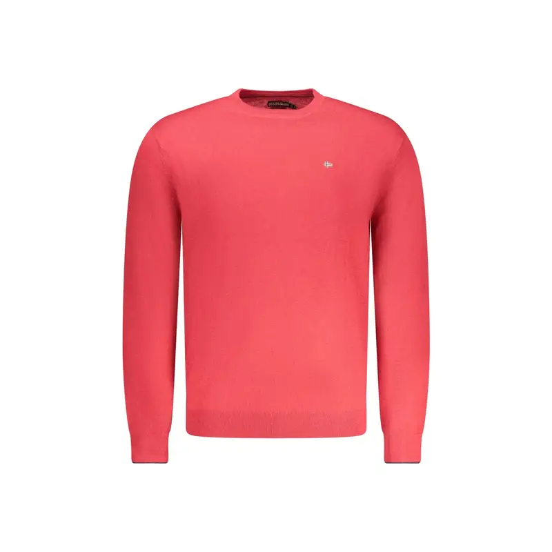 Maglione Uomo Rosso Girocollo con Ricamo Logo