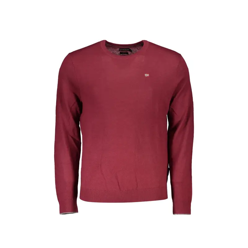 Maglione Uomo Rosso Girocollo con Ricamo Logo