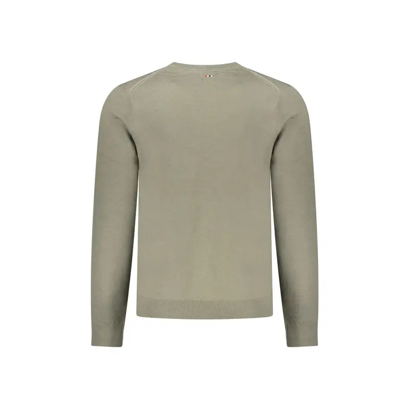 Maglione Uomo Verde Girocollo con Ricamo Logo miniatura 2