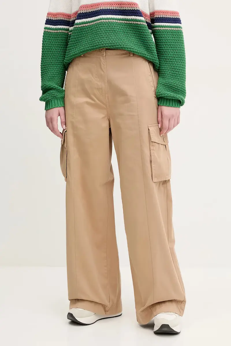 pantaloni in cotone M-Selva donna colore beige NP0A4IL4N1Q1