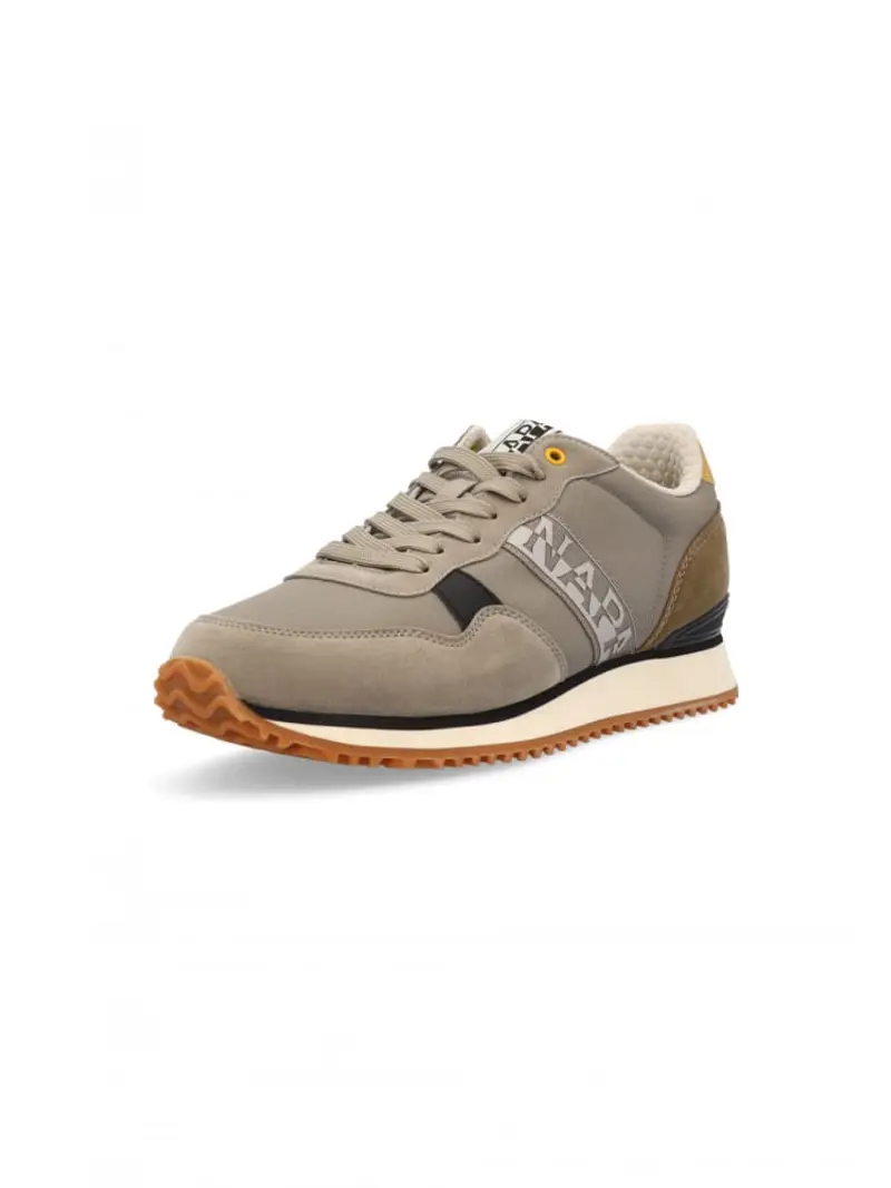 Napapijri scarpe beige uomo in camoscio logo sul lato miniatura 2
