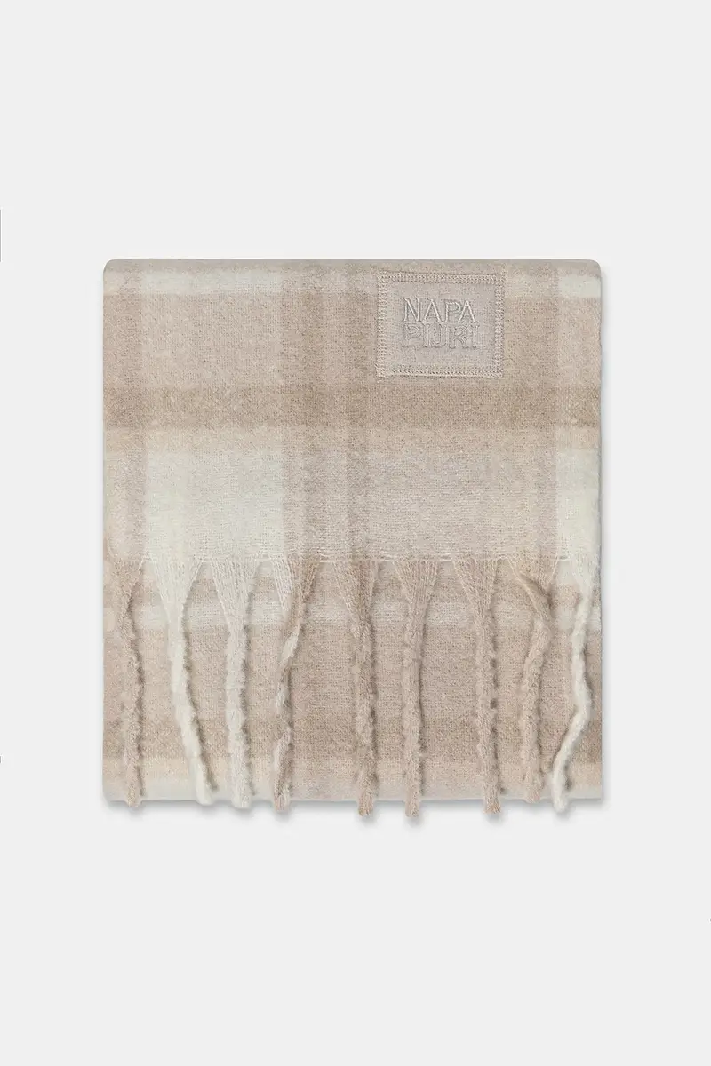 scialle con lana F-Penia colore beige NP0A88WVN1J1 miniatura 2