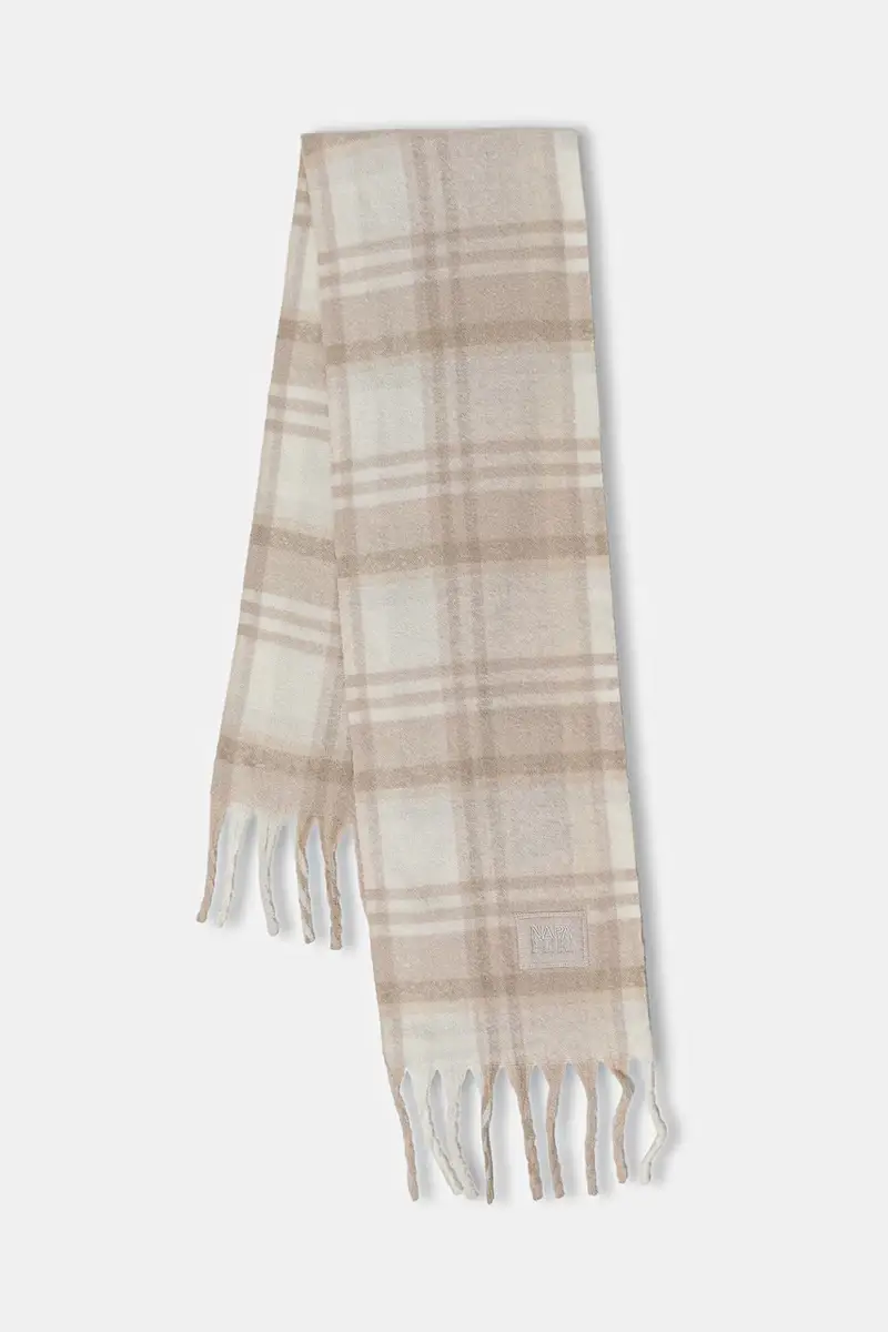 scialle con lana F-Penia colore beige NP0A88WVN1J1