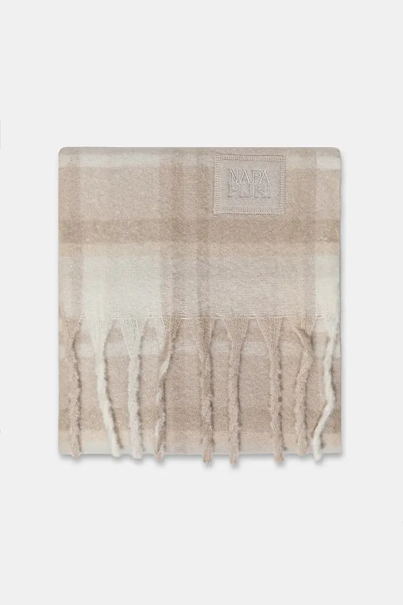 scialle con lana F-Penia colore beige NP0A88WVN1J1 miniatura 2