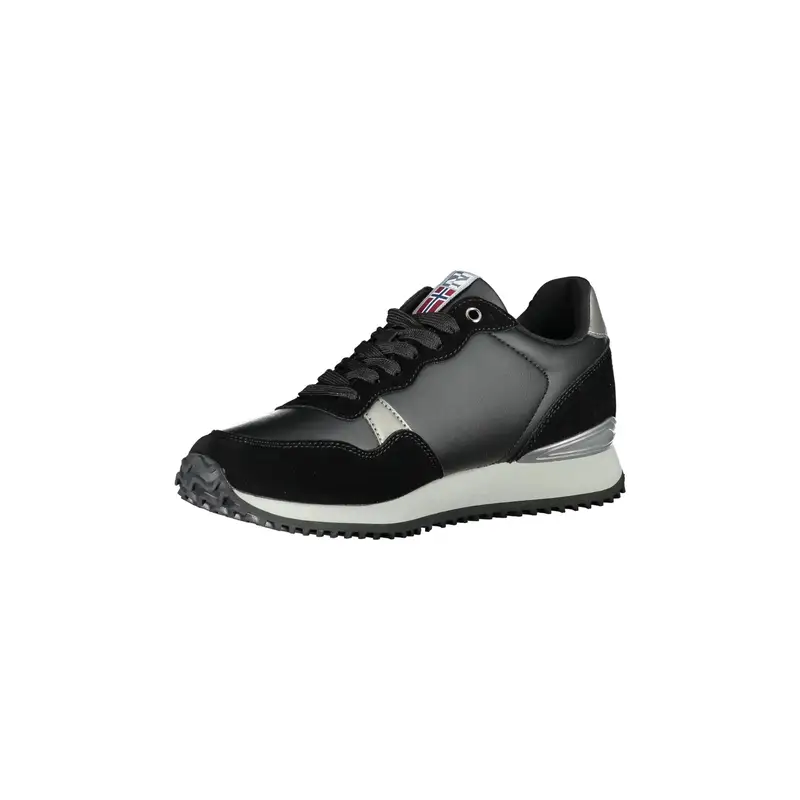 Scarpe Sneakers Donna Nere con Lacci a Contrasto Nero miniatura 3