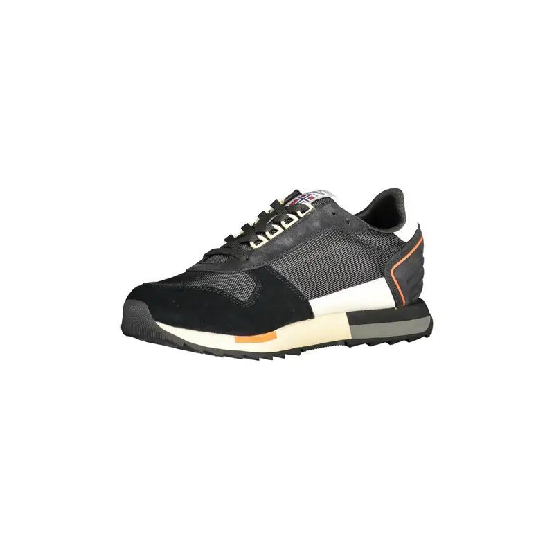Scarpe Sneakers Uomo Nere con Dettagli a Contrasto Nero miniatura 3