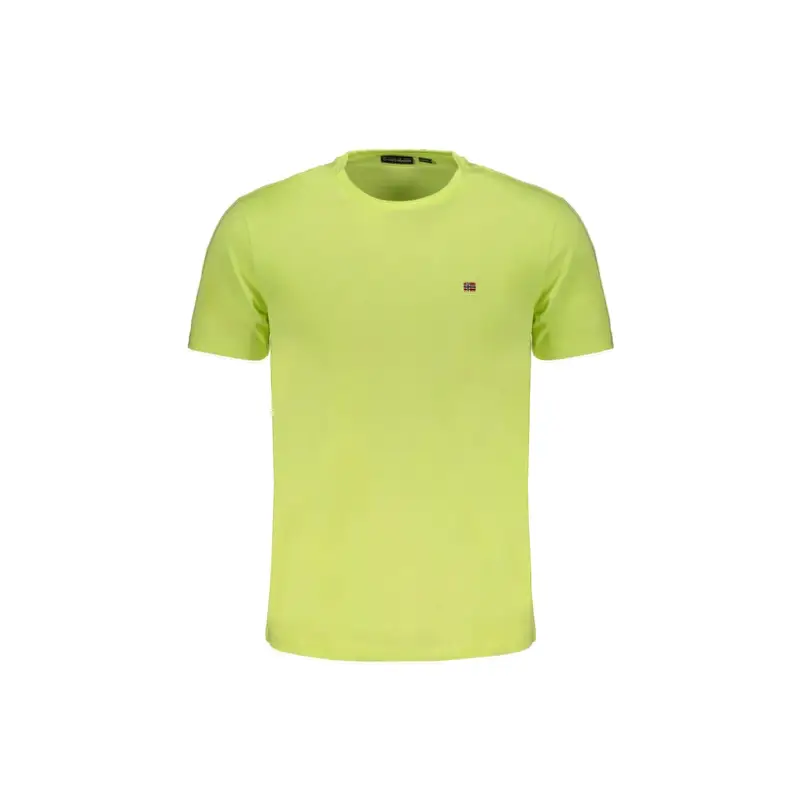 T-Shirt Maniche Corte Uomo Gialla Ricamo Giallo