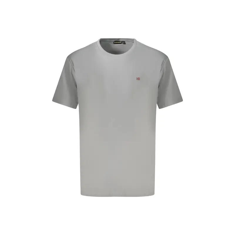 T-Shirt Maniche Corte Uomo Grigia Ricamo Grigio