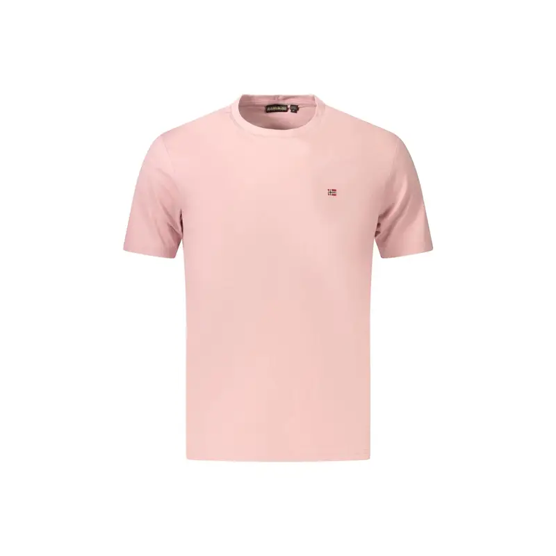 T-Shirt Maniche Corte Uomo Rosa Ricamo