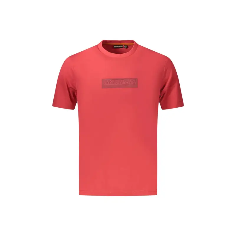 T-Shirt Maniche Corte Uomo Rossa Stampa Logo Rosso