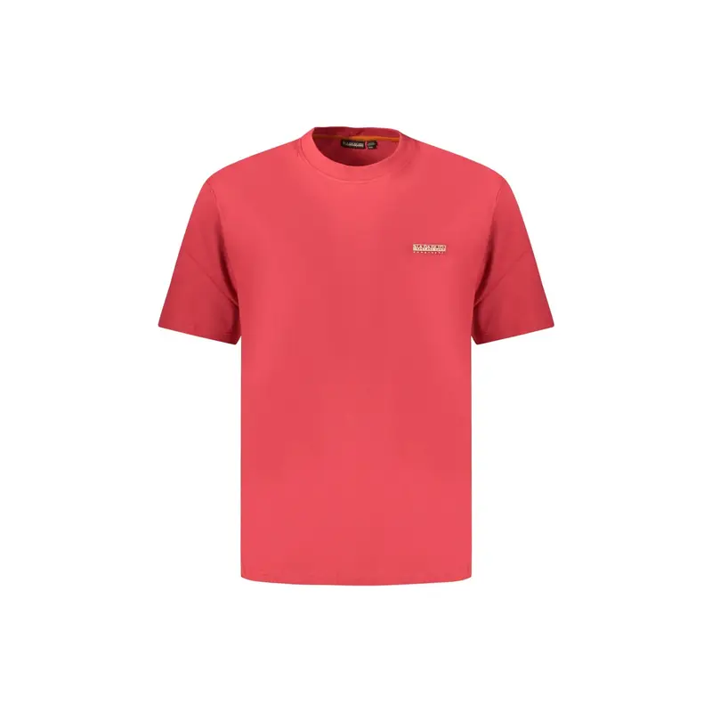 T-Shirt Maniche Corte Uomo Rossa Stampa Logo Rosso