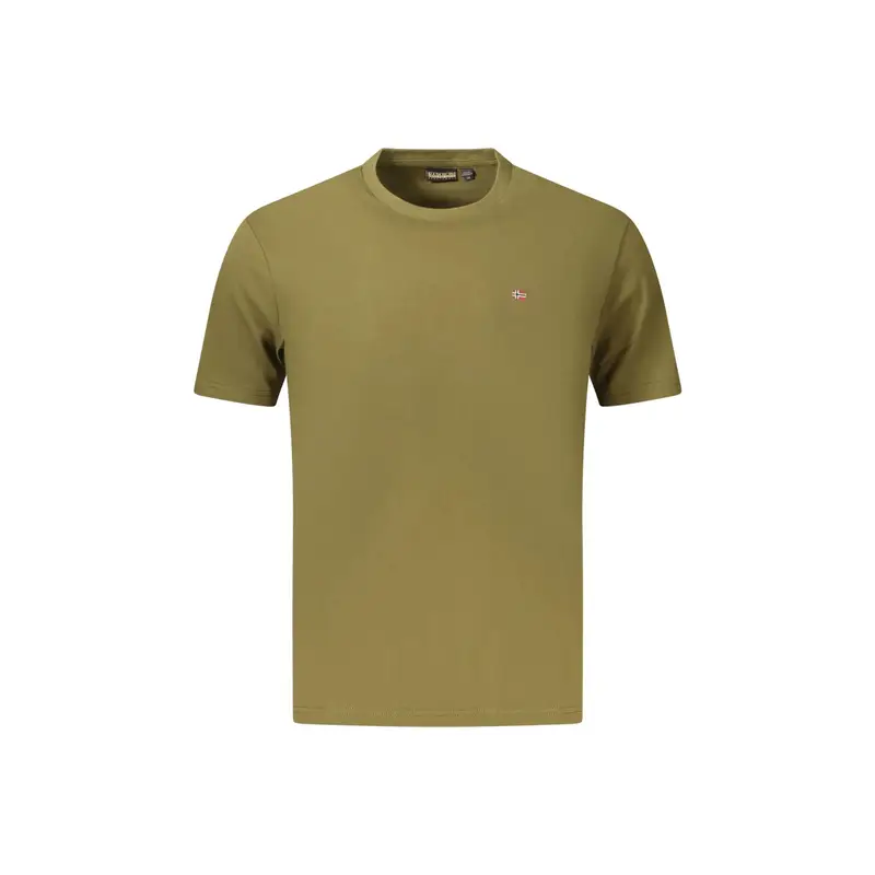 T-Shirt Maniche Corte Uomo Verde Ricamo