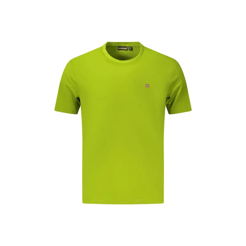 T-Shirt Maniche Corte Uomo Verde Ricamo