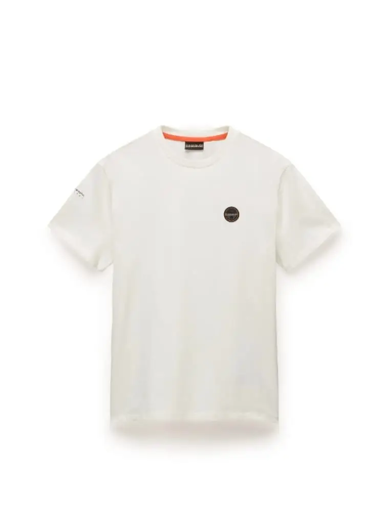 t-shirt uomo s-badge in cotone bianco