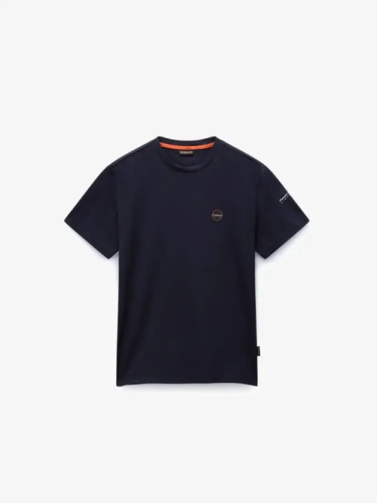 t-shirt uomo s-badge in cotone blu