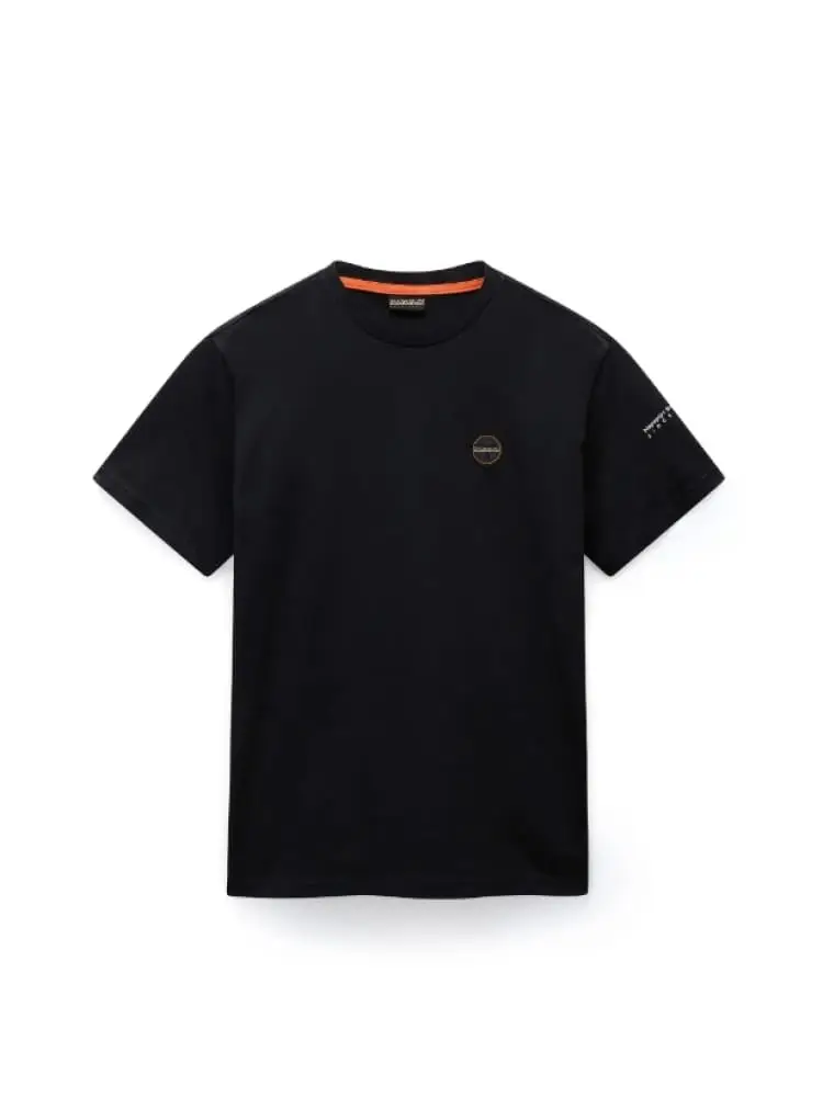 t-shirt uomo s-badge in cotone nero