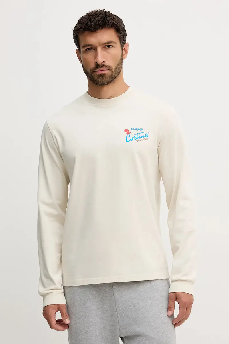 top a maniche lunghe in cotone Fiemme colore beige NP0A8947N1J1 miniatura 3