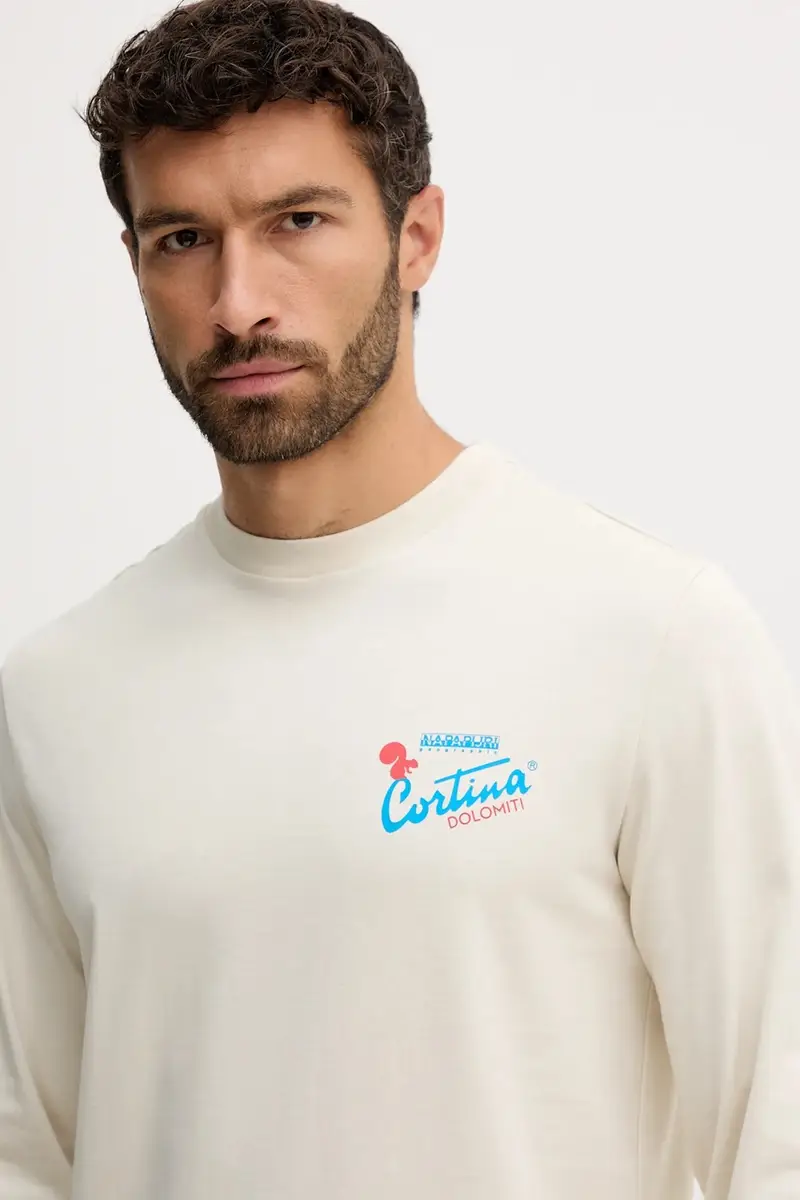 top a maniche lunghe in cotone Fiemme colore beige NP0A8947N1J1 miniatura 4