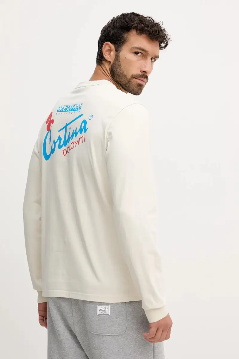 top a maniche lunghe in cotone Fiemme colore beige NP0A8947N1J1