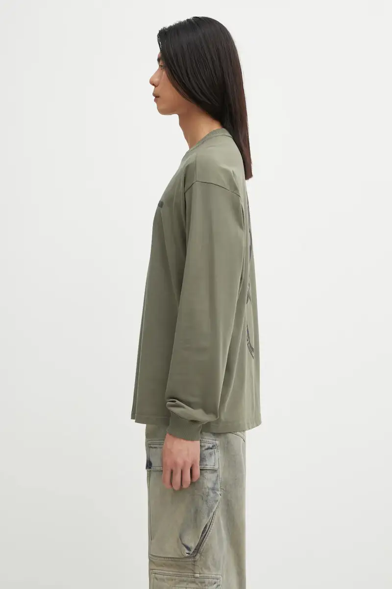 top a maniche lunghe in cotone S-Coldirai colore verde con applicazione NP0A88YCG0A1 miniatura 2