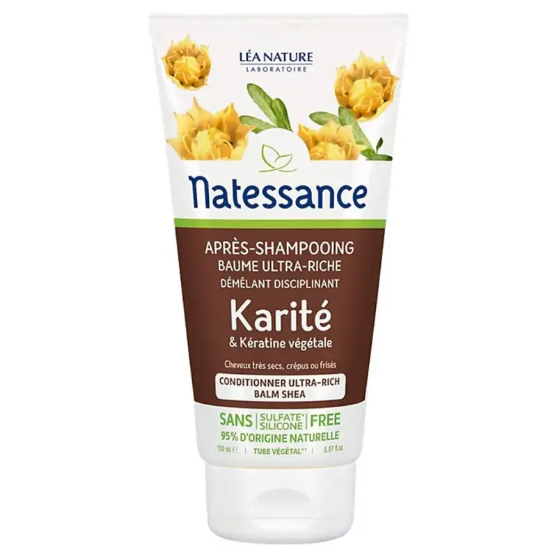 balsamo ultra ricco al burro di karitè e cheratina vegetale per capelli molto secchi, crespi o ricci, 150 ml
