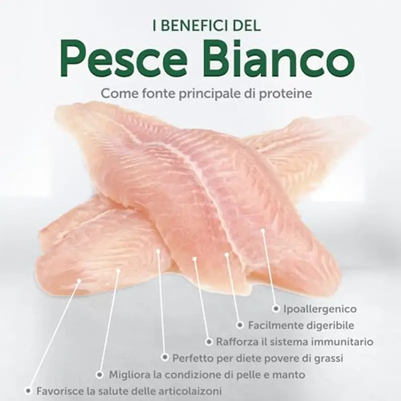 Nature’s Protection Superior Care Crocchette Cani ad Alto Contenuto Proteico - Cibo per Cani Bianchi Adulti Ipoallergenico con Pesce Bianco - Omega 3 e 6 - Contro le Macchie da Lacrimazione (10 kg) miniatura 3