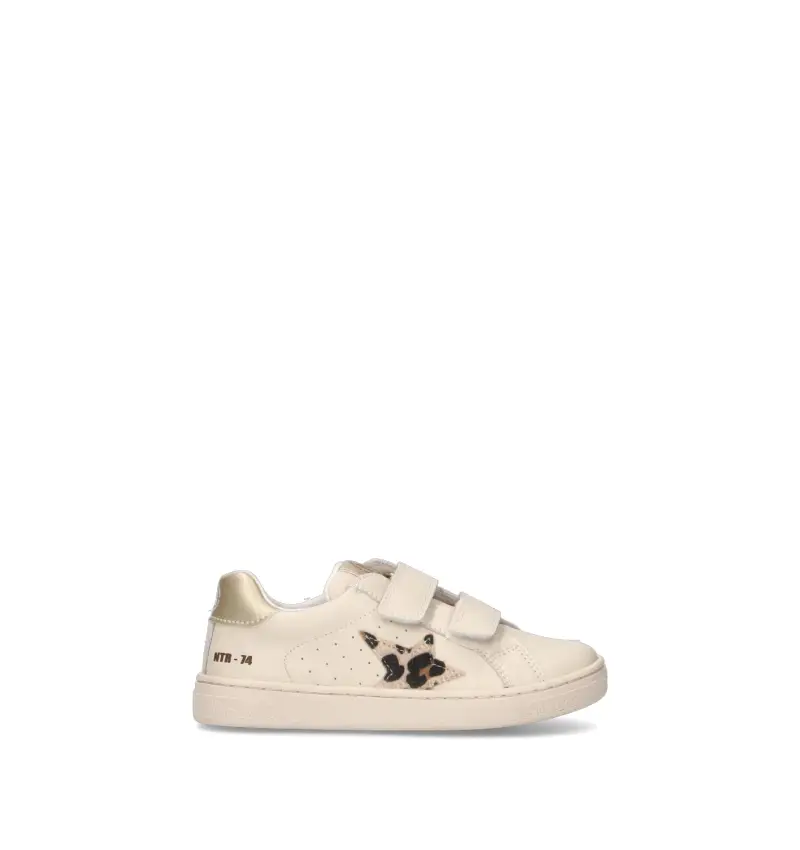 Sneaker bimba beige in pelle Vario