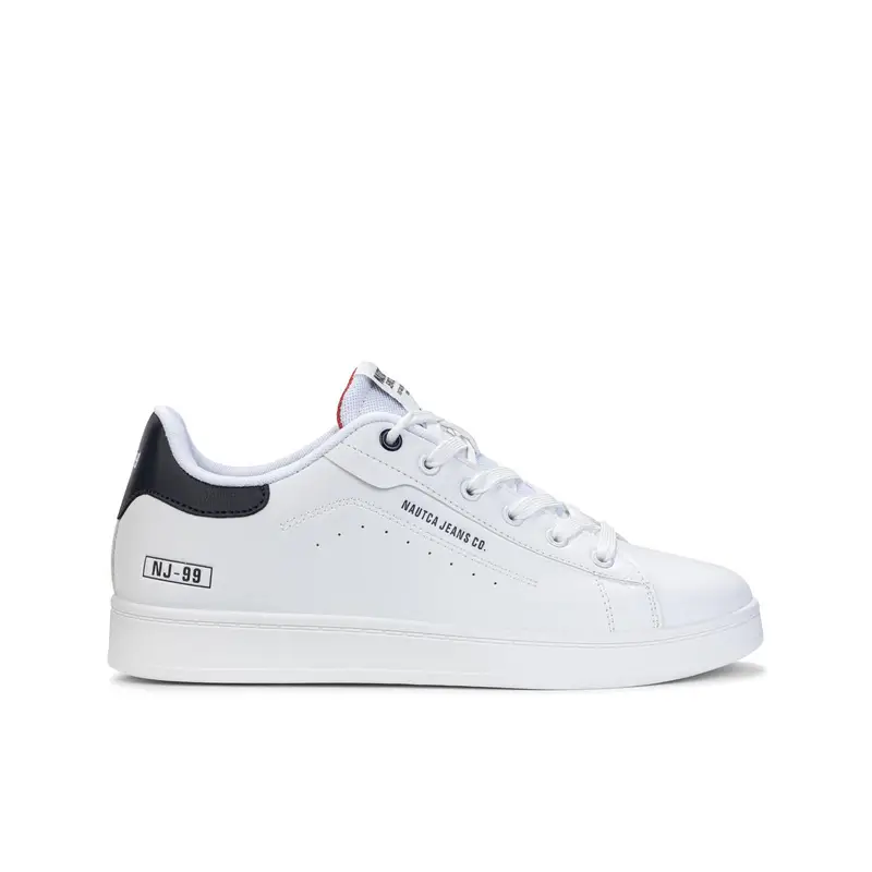 Sneakers bianche con lacci e stampa logo laterale